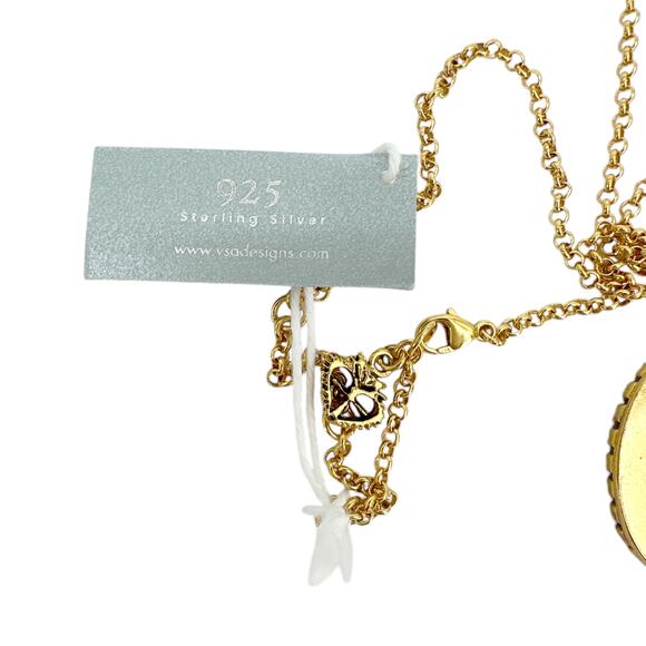 VIRGINS SAINTS & ANGELS VSA Disco Virgin Charm & Gold-Plated SS Chain in Gold - Picture 6 of 7